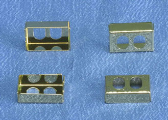 Dollhouse Miniature Brass Petite Wall Outlet Cover Plates, 4Pk